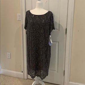 Sparkly Fun Grey Lace Dress